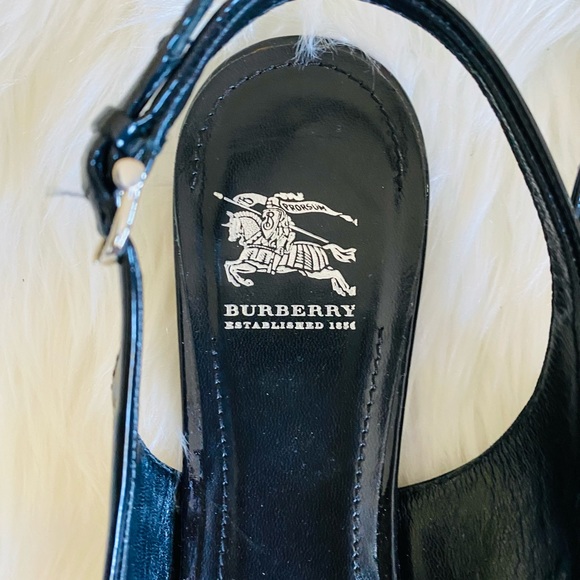 BURBERRY Nova Check slingback open toe flats, Sz. 39.5 - Picture 4 of 11